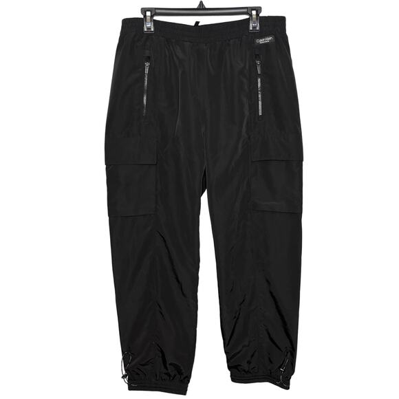 Calvin Klein Performance XL Black Jogger Hem Track Pant Sheen Fabric - Picture 1 of 8